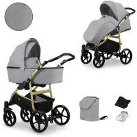 Kunert MATA 2in1 Poussette en gris - Poussette sûre et confortable pour bébé