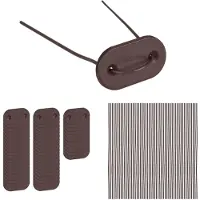 Relaxdays Fixation pour brise-vue , 52 fils et plaquettes de fixation, kit de fixation pour brise-vue, marron