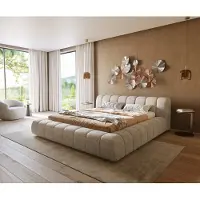 DELIFE Sommier-rembourré Cutio 180x200 cm Tissu Web Soft Beige