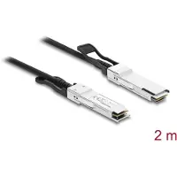 DeLOCK Câble Twinax, connecteurs QSFP+ mâle/mâle, 40 Gbps, 2 mètres, noir