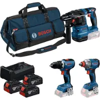 Bosch Combo Kit 3 outils 18 V GSR + GDX + GBH + Sac à outils - - 0615A50093