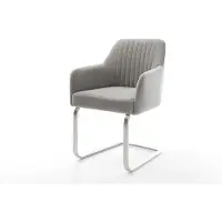 DELIFE Cantilever Greg-Flex tissu structuré doux gris pied cantilever plat acier inoxydable resorts ensachés