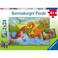 Ravensburger Jigsaw Puzzle Playing Dino's, 2x24pcs.