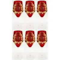 Casa Padrino Pompöös by Verres à vin rouge de luxe Ø 8,7 x H. 20,3 cm - Verres à vin plaqués or 24 carats - Verres à vin Pompööse conçus par Harald Glööckler