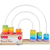 Fisher-Price Wooden Rainbow Bead Bar Educational Toy Multicolore Enfants