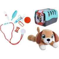 Simba Plush Dog With Veterinary Bag Teddy Bleu Enfants