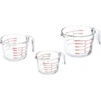 Relaxdays Jeu de gobelets gradués, Verre mesureur, Rouge, Transparent