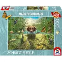 Schmidt Spiele Puzzle Labrador Chocolat à la Baignade - 1000 pièces
