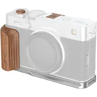 SmallRig 5984 L-Shaped Mount Plate with Wooden Handle for FUJIFILM X-E5, Rosewood / Silver