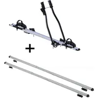 VDP Porte-vélos SAGITTAR + barres de toit RAPID compatibles avec VW Polo IV (9N3) Cross (5 portes) 06-08