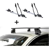 VDP 2x porte-vélos SAGITTAR + barres de toit K1 MEDIUM compatibles avec Land Rover pour Range Rover 2 Sport (L494) (5 portes) à partir de 14 ans