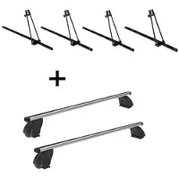 VDP 4x porte-vélos ORION + barres de toit K1 PRO aluminium compatibles avec VW Multivan (T5) 09-15