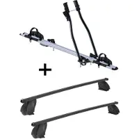VDP Porte-vélos SAGITTAR + barres de toit K1 MEDIUM compatibles avec Fiat Multipla II (5 portes) à partir de 04