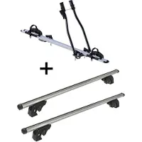 VDP Porte-vélos SAGITTAR + barres de toit/rails LION2 compatibles avec Chrysler Voyager (5 portes) 96-00