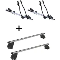 VDP 2x porte-vélos SAGITTAR + barres de toit K1 PRO aluminium compatibles avec Mercedes CLA Shooting Brake (X117) (5 portes) à partir de 15 ans