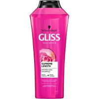 Schwarzkopf Gliss Supreme Length, Shampooing pour cheveux longs et vulnérables, 400 ml