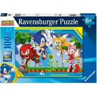 Ravensburger Puzzle 100 pièces XXL Sonic, Knuckles, Sonic, Tails et Amy/Sonic. À partir de 6 ans. Puzzle de haute qualité. 12001134