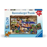 Ravensburger Kinderpuzzle - 12004044 Service de trains et d'avions - Puzzle pour enfants à partir de 4 ans, avec 2x24 pièces 12004044