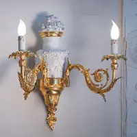 Casa Padrino Luxus Baroque Double Applique Or / Blanc H. 55 cm - Italy