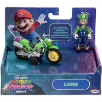 JAKKS Pacific Figurine du film Super Mario Galaxy avec la moto à remonter de Luigi, 6 cm