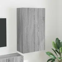 Prolenta Meuble TV mural exclusif - 59,5 x 31 x 100 cm, panneaux de particules imitation bois Sonoma gris