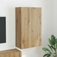 Prolenta Meuble TV mural exclusif - 59,5 x 31 x 100 cm, fabriqué en bois stratifié imitation chêne