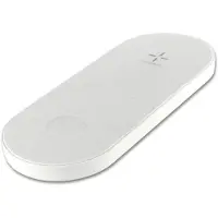 Fontastic Station de recharge double inductive Prime Widu blanche Fast Charge 2, compatible avec les smartphones et l'Apple Watch