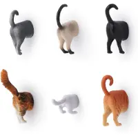 Kikkerland Magnetic Funny Cat Butt Butt Refrigerator Maignants dcoratifs Ensemble de 6 Amateurs de chat Gift de nouveaut
