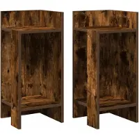 vidaXL Tables d'appoint 2 pcs avec étagère chêne fumé 25,5x27x60 cm