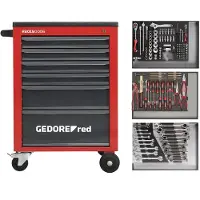 Gedore red R21560004 Jeu d'outils dans une servante d'atelier MECHANIC rouge 129 pièces, 3301673
