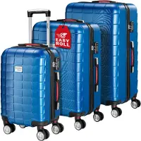 Monzana Lot de 3 valises rigides bleues taille M/L/XL 40L/80L/105L