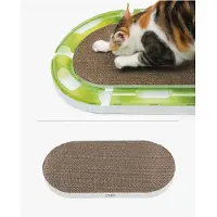 Catit Griffoir en carton Senses 2.0 Oval Scratcher, blanc / brun env. 24 x 49 x 3,5 cm