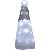 Deuba Figurine lumineuse Père Noël blanc LED acrylique