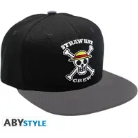 One Piece Hommes, Casquette, One Piece - Équipage "Chapeau de Paille", Gris, Noir