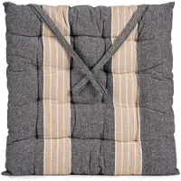 Gift Decor coussin de chaise rayé gris foncé (40 x 40 cm)