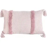 Eurofirany TERRA COLLECTION AVINION Taie d'oreiller en coton épais avec pompons aux coins, 30X50 (50 x 30 cm)