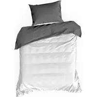 Eurofirany Literie coton 140 x 200 cm gris blanc