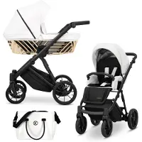 Kunert Poussette IVENTO Glam 2 en 1 en , blanche avec châssis noir