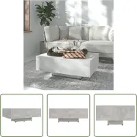 The Living Store Table basse gris béton 85x55x31 cm Bois composite