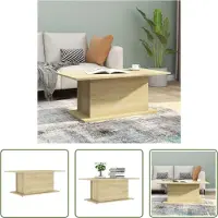 The Living Store Table basse Chêne Sonoma 102x55,5x40 cm Matériau dérivé du bois