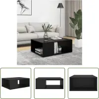The Living Store Table basse noire 90x67x33 cm bois composite