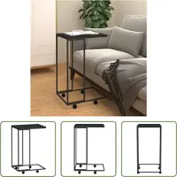 The Living Store Table d'appoint avec roulettes Noir 40x30x63,5 cm Bois composite