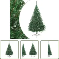 The Living Store Demi-sapin de Noël artificiel avec support Vert 210 cm PVC