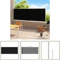 The Living Store Store latéral extensible 200x500 cm Noir