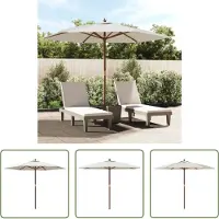 The Living Store Parasol avec mât en bois sable 299x240 cm