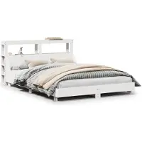 vidaXL Lit en pin massif sans matelas blanc 150x200 cm