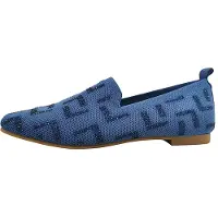 La strada : Chaussures pour femmes, chaussures basses, mocassins, couleur bleue, style décontracté