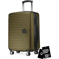 Hauptstadtkoffer Mitte - valise à main + étiquette de bagage numérique étiquette de valise, trolley de cabine extension XL bagage à bord Hardcase valise à main avion Carry-On 55 L,Avocado