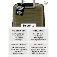 Hauptstadtkoffer Valise moyenne + badge numérique, valise de voyage extensible Check-In Bagages Valise à roulettes 90L sangle 158 cm double roulettes Trolley TSA,Avocado