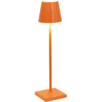 Zafferano Lampe De Table Poldina Pro Micro Orange Led, Rechargeable Et Dimmable Avec Une Autonomie Jusqu'À 12 Heures